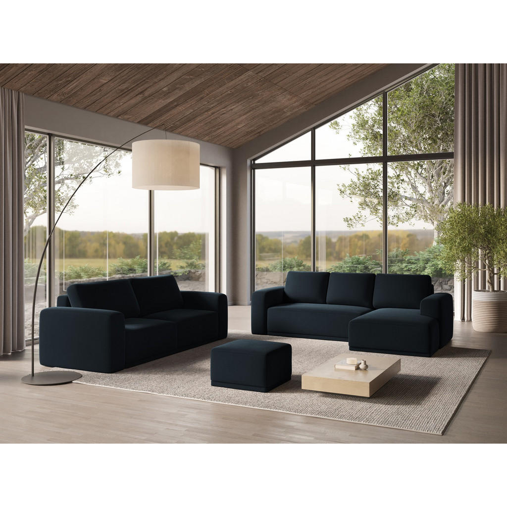 Thumbnail - Makamii Wohnlandschaft, Dunkelblau, Textil, 4-Sitzer, Füllung: Schaumstoff, U-Form, 333x91x160 cm, Made in EU, Wohnzimme...