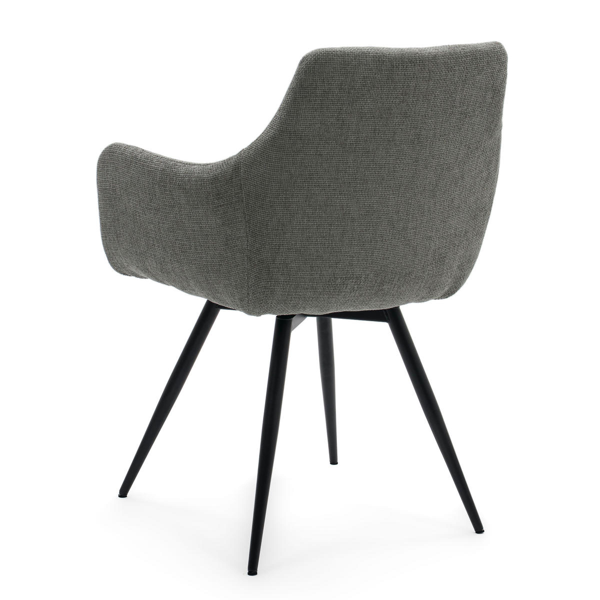 STUHL LUGANO drehbar gepolsterter mit Steppung - grau - Chenille - Schwarz/Grau, Textil/Metall (58/84/59cm) - NEW HOME