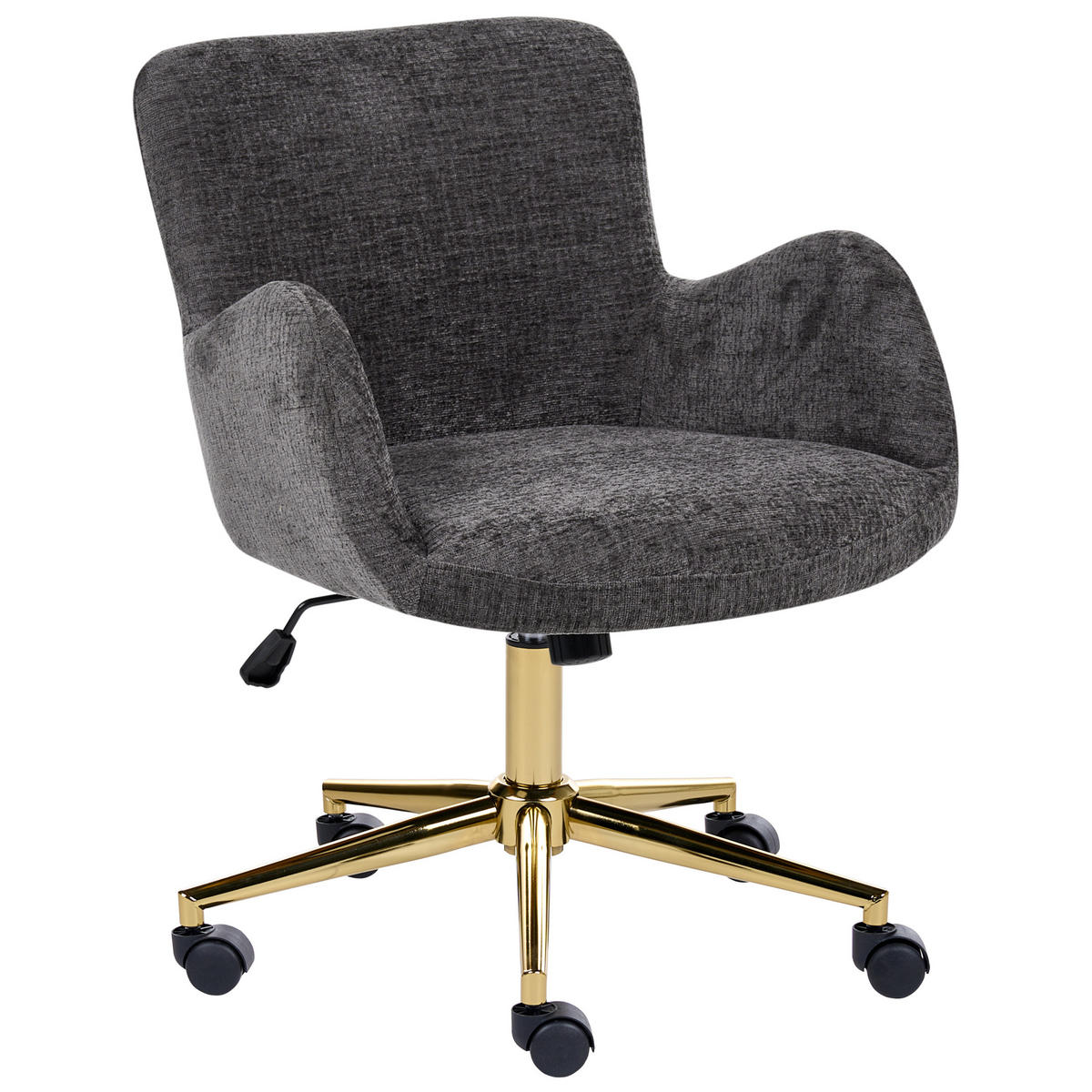 KANCELÁŘSKÁ ŽIDLE Žinylková látka Tmavě šedá Misorela - tmavě šedá, textil (60/80/60cm) - Beliani