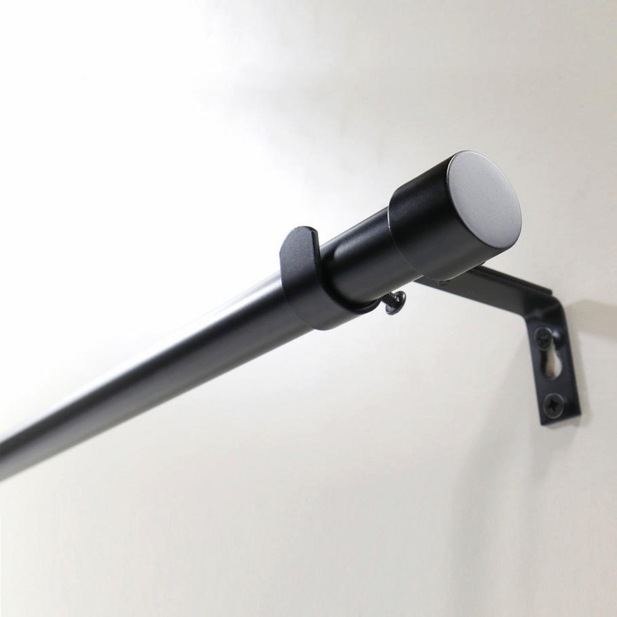 GARDINENSTANGE ausziehbar 120-210cm 1-Lauf Flexa - Schwarz, Metall (120cm) - Deco-Raum