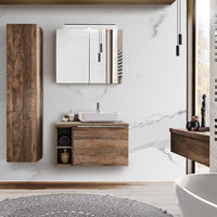 BADMÖBEL-SET 7-TLG. Puebla-56 - Braun, Holzwerkstoff (135/200/46cm) - Lomado