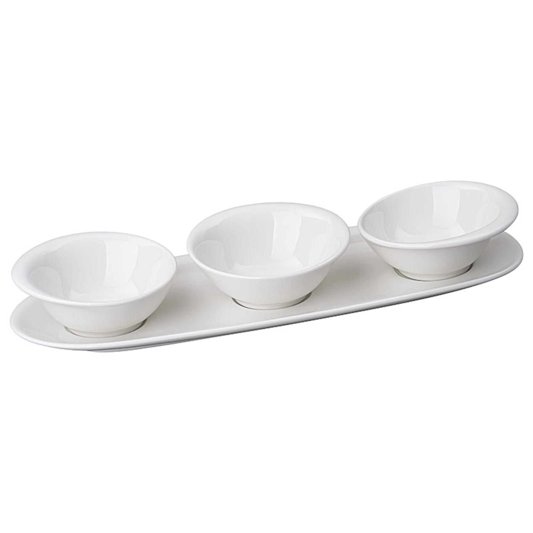 DIPSCHALEN Set MIRA 4tlg. - Weiß, Keramik (13/35/6cm) - Mulex