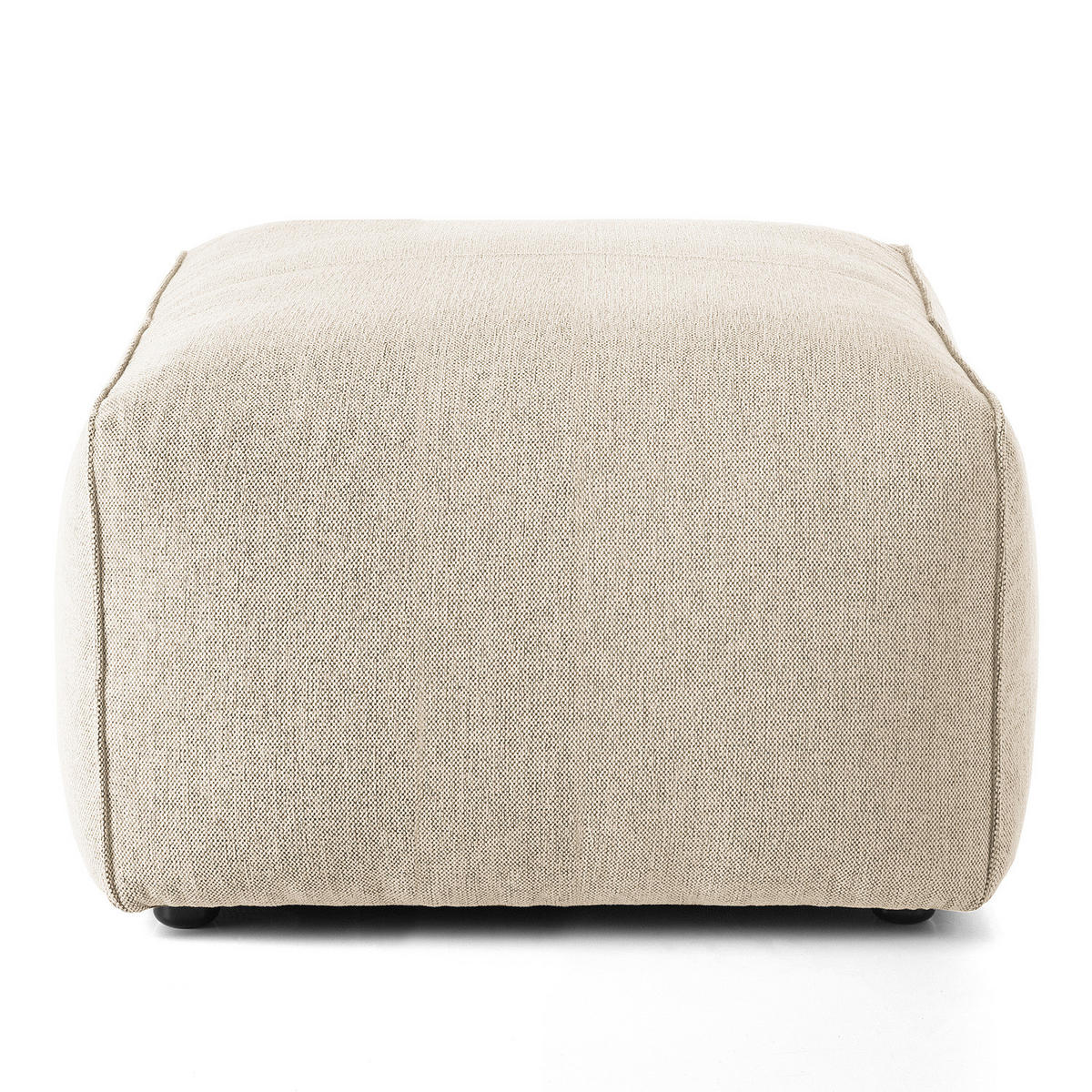 POLSTERHOCKER - Beige/Schwarz, Kunststoff/Textil (81/38/100cm) - home24