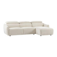 ECKSOFA rechts aus beigem Chenille-Stoff TAZIZA - Beige, Textil (286/166cm) - Vente-Unique