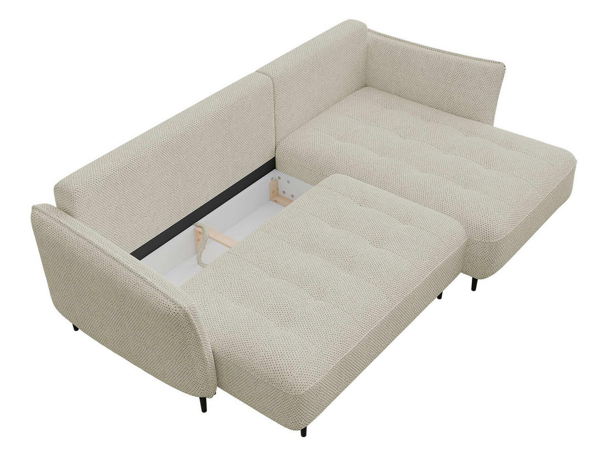 ECKSOFA Bari, Seite: Rechts - Dunkelgrau/Schwarz, Holz/Textil (276/158cm) - MIRJAN24