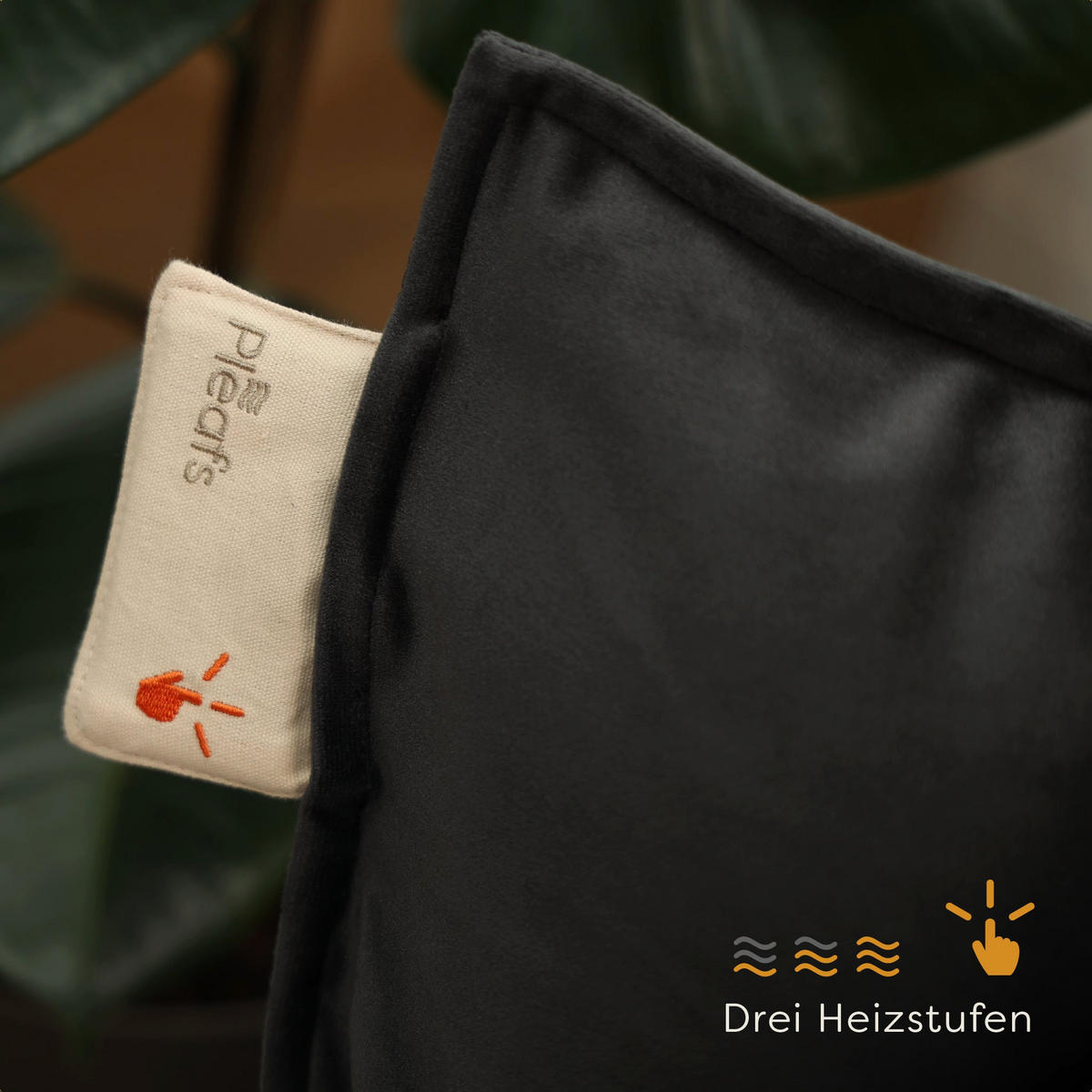 HEIZKISSEN Plush 45x60cm Onyx - Schwarz, Textil (45/60cm) - Pleafs