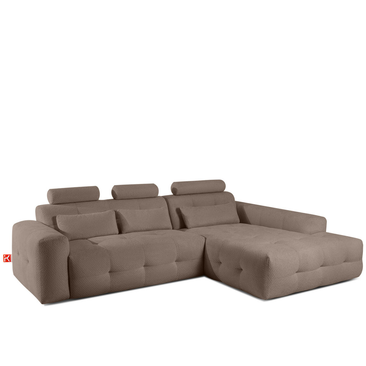 ECKSOFA RECHTS ALIGRA, Braun - Braun, Holz/Holzwerkstoff (290/191cm) - KONSIMO®