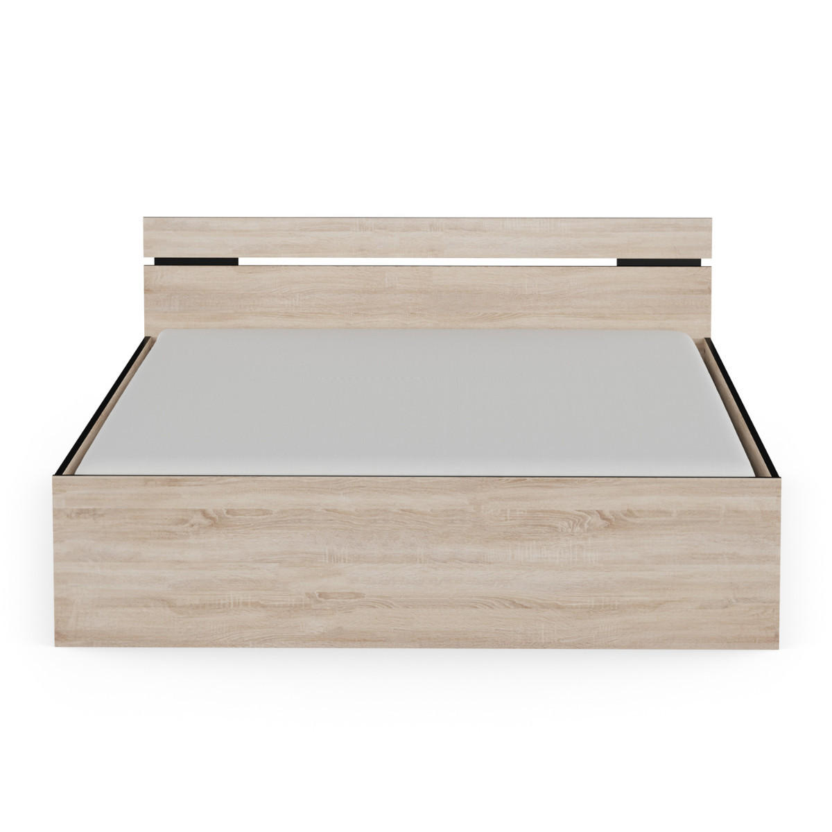 BETT 160x200 cm 2 schubladen und 1 fach - michigan 164,5/204,3/74,2 cm - Eichefarben/Schwarz, Holzwerkstoff (200/160cm) - Calicosy