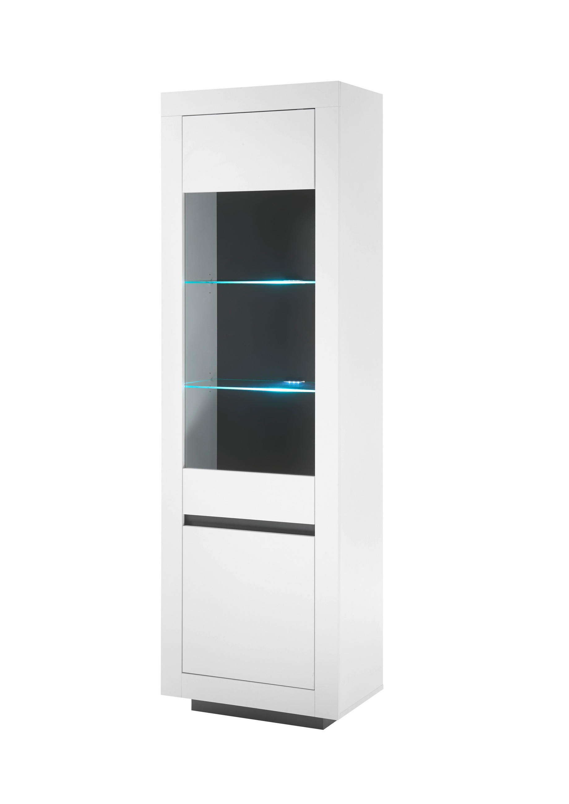 Livojo Vitrine Weiß 64x206x38 cm