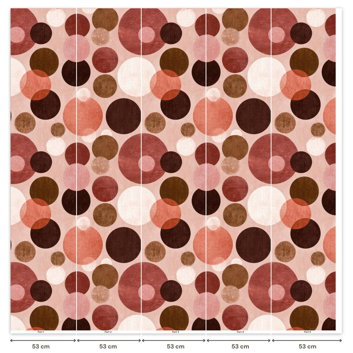 TAPETE - Kreise - Modern - Farbenfroh - 260x280 cm - Multicolor, Papier (260/280cm) - OnlyWow