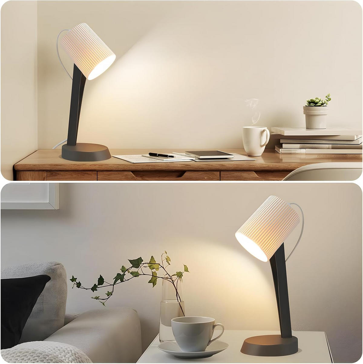 TISCHLEUCHTE VYTH 37.4/19.5/14 cm（2er-set） - Dunkelgrau, Metall (14/37.4/19.5cm) - ZMH