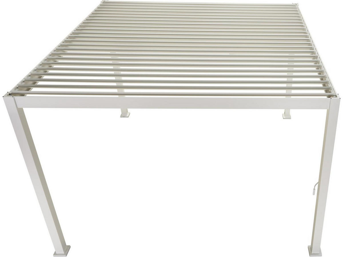 LAMELLENDACH-PERGOLA Mirador Deluxe 3,6x3,6 m Weiß Aluminium - Weiß, Kunststoff (360/250/360cm) - Green Spirit