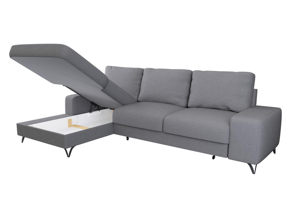 ECKSOFA Flavio, Seite: Links - L1F+L2F+R4 - Gelb/Schwarz, Holz/Textil (300/179cm) - MIRJAN24