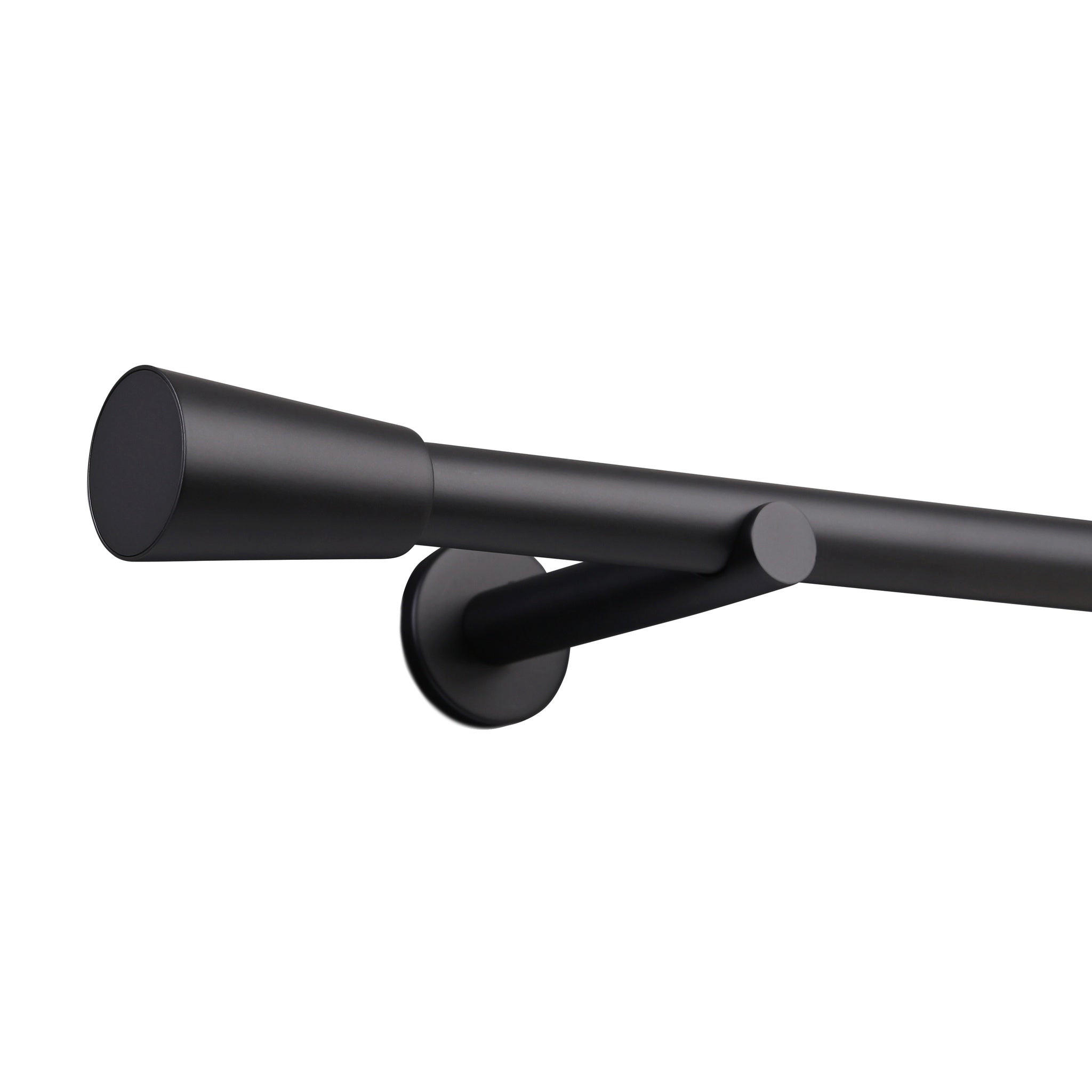 GARDINENSTANGE auf Maß 1-lauf Wandmontage Kegel 510cm - Schwarz, Metall (510cm) - Deco-Raum