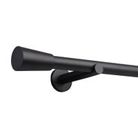 GARDINENSTANGE auf Maß 1-lauf Wandmontage Kegel 510cm - Schwarz, Metall (510cm) - Deco-Raum