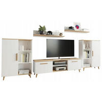 WOHNWAND Oslo 2 Weiß-Artisan Eiche 4-teilig - Weiß/Eiche Artisan, Holzwerkstoff (150/47/40cm) - Matkam Möbel
