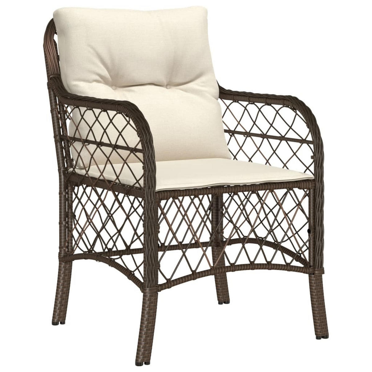 GARTENSTÜHLE Mit Kissen 2er Set Braun Poly Rattan - Braun, Kunststoff (58.5/86/67cm) - vidaXL