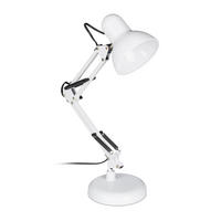 SCHREIBTISCHLAMPE - Weiß, Kunststoff/Metall (15/28/50cm) - Relaxdays
