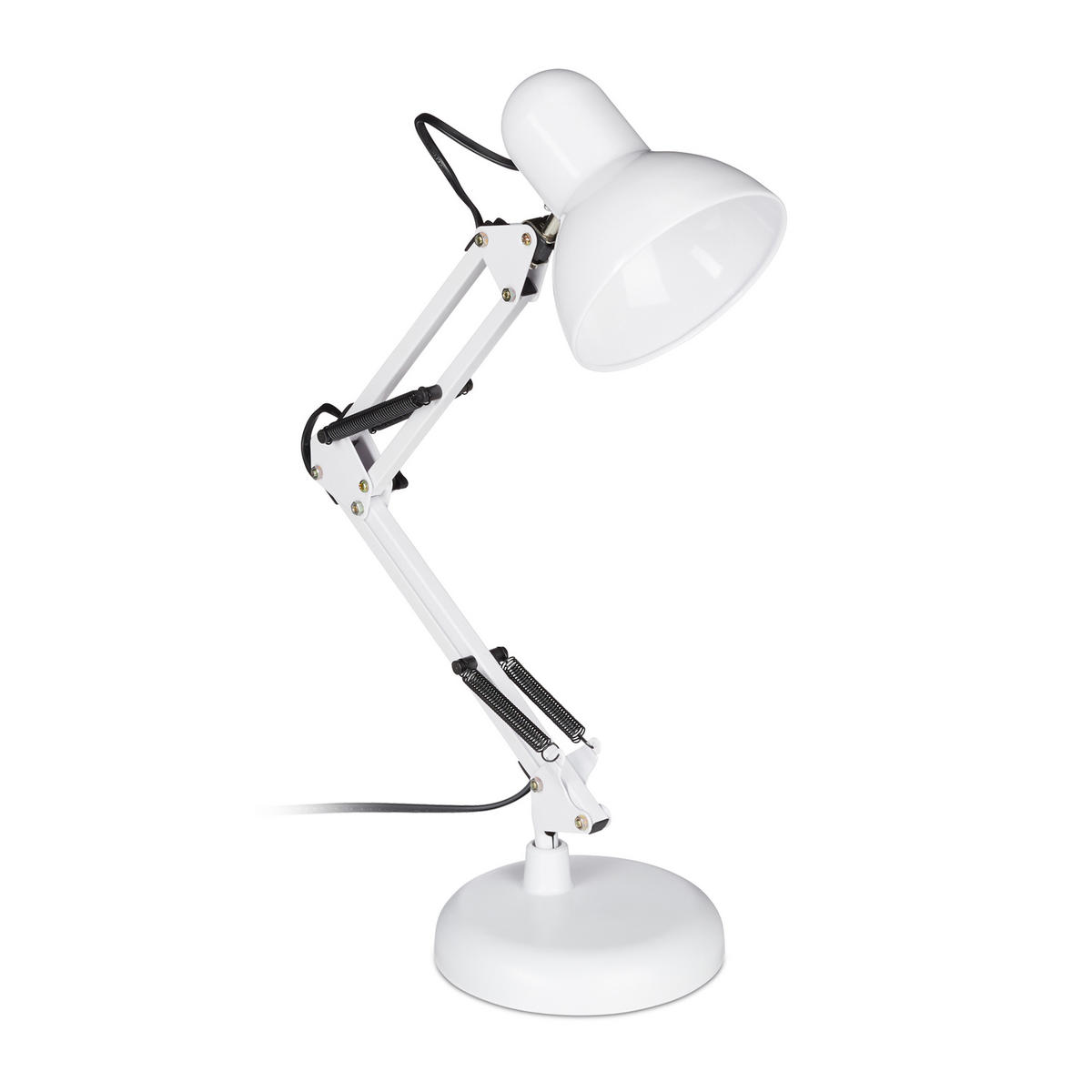 SCHREIBTISCHLAMPE - Weiß, Kunststoff/Metall (15/28/50cm) - Relaxdays
