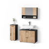 BADMÖBEL-SET Ronco Goldkraft Eiche/Anthrazit 3 Teile, mit Schubladenschrank und Midischrank - Anthrazit/Eiche Wotan, Holzwerkstoff (41/80/58cm) - Livinity®
