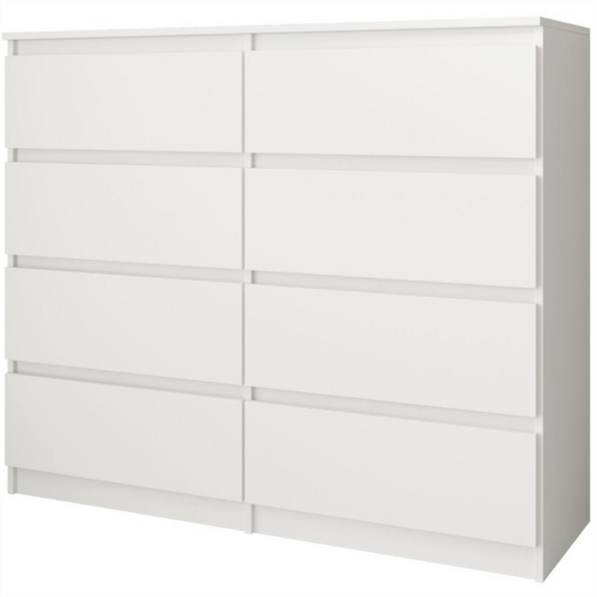 KOMMODE Lemon mit 8 Schubladen, 100 cm, Weiß matt - Weiß, Holzwerkstoff (100/97/40cm) - Beautysofa