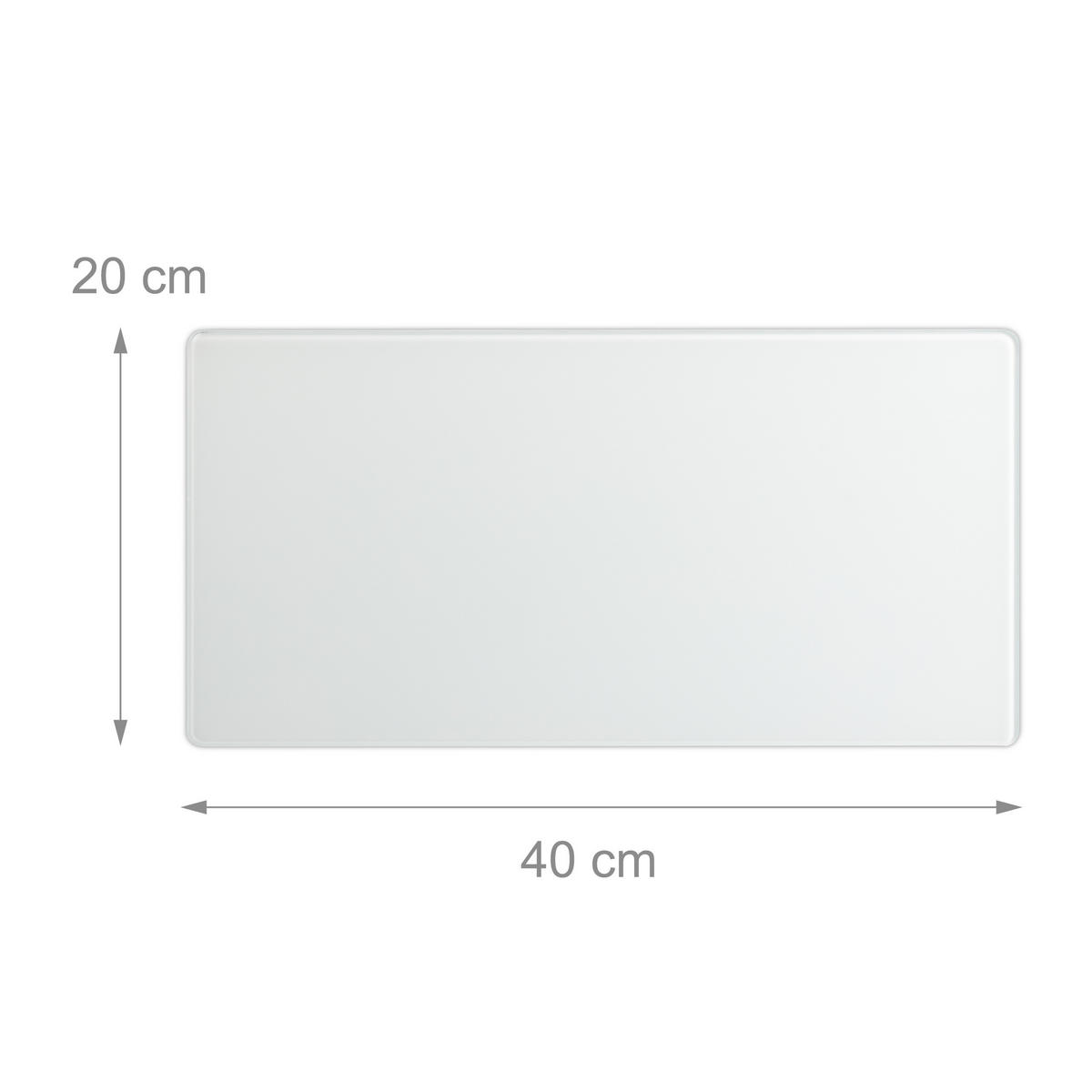 GLAS-MAGNETBOARD - Weiß, Glas/Metall (40/20/0.4cm) - Relaxdays
