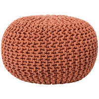 POUF Conrad 50/50/35 cm - Kupferfarben, Naturmaterialien/Textil (50/35/50cm) - Beliani