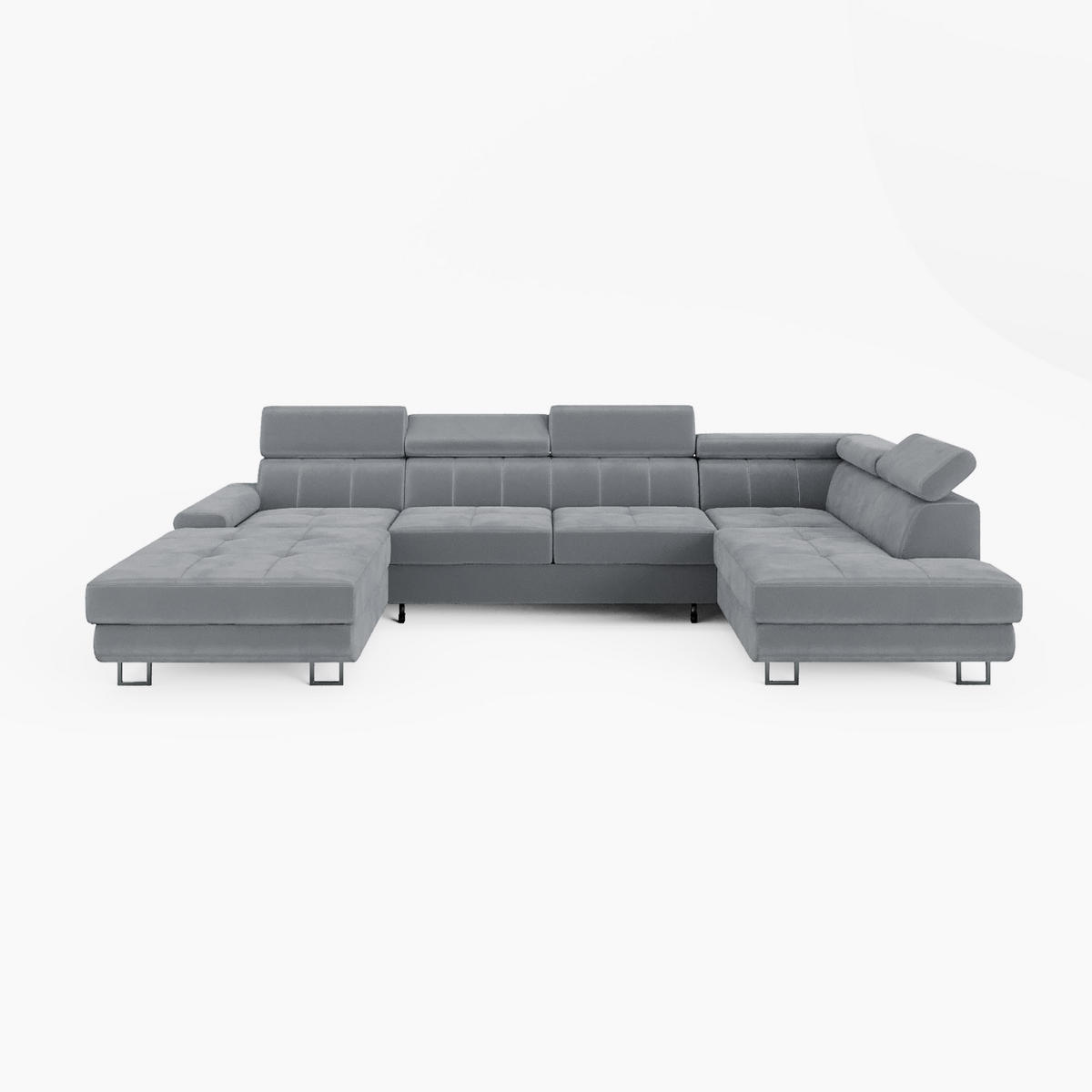 WOHNLANDSCHAFT MARRY Rechts Schwarz Velours-Stoff mit Schlaffunktion und zwei Bettkästen - Dunkelgrau, Holz/Metall (335/90/190cm) - Barchello