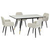 ESSZIMMER SET mit ausziehbarem Tisch und 4 bequemen Stühlen - Beige, Holzwerkstoff/Metall (80/75/160cm) - Urban Meuble