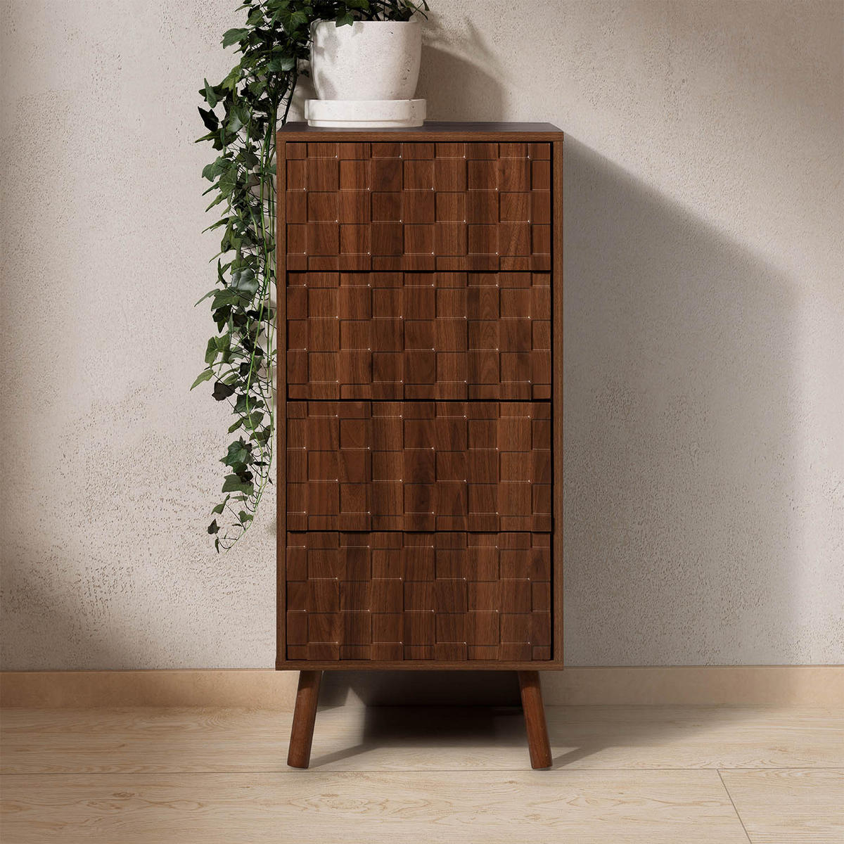 COMODĂ 45/100/40 Canadá aspect de nuc comun - culoare nucă, compozit lemnos (45/100/40cm) - VS Venta-stock