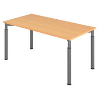SCHREIBTISCH Serie-Y 80/160/74 cm in Buchefarben/Graphitfarben - Buchefarben/Graphitfarben, Holzwerkstoff (80/160/74cm) - bümö
