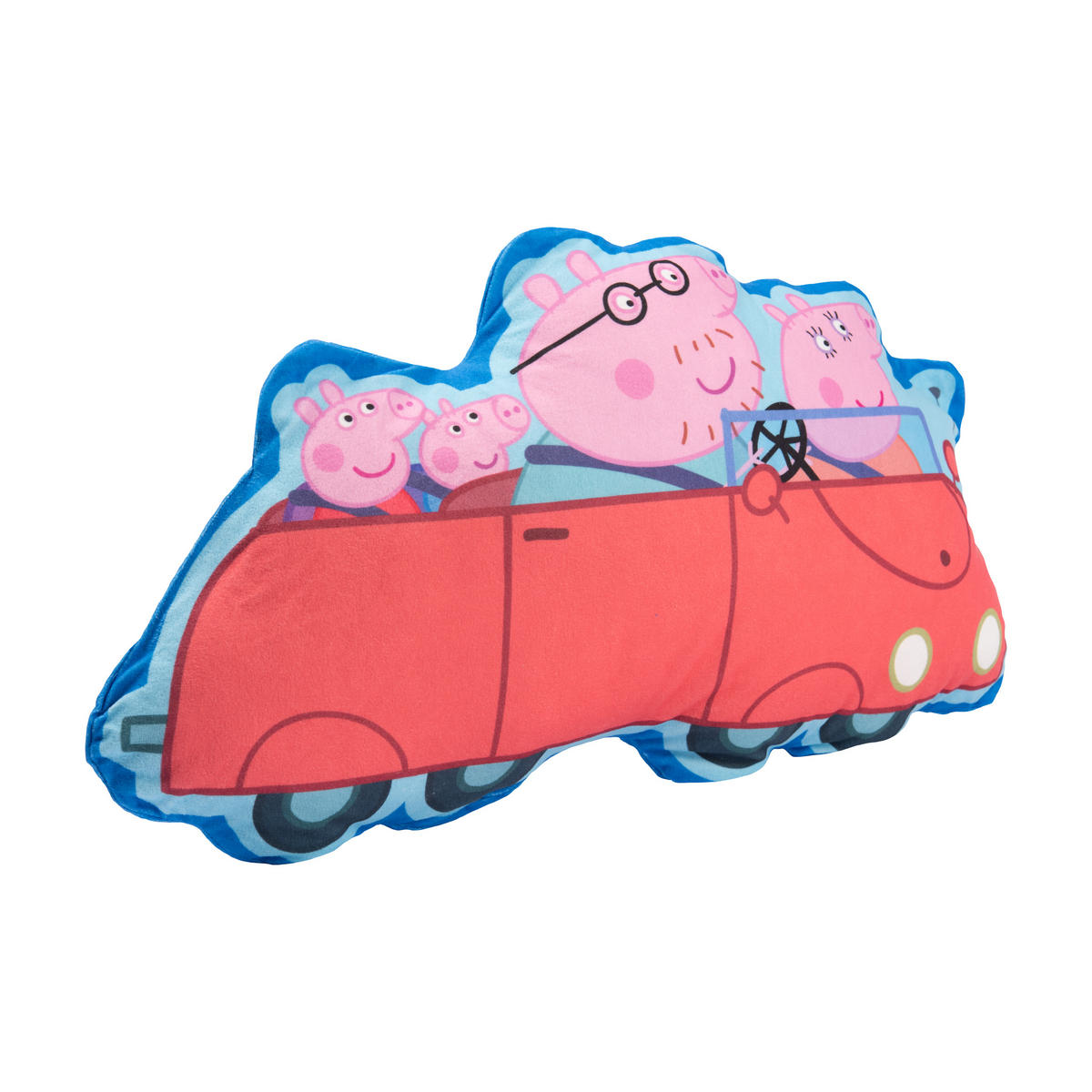 KINDERKISSEN Peppa Wutz Familie Wutz im Auto 48 x 28 cm - Multicolor, Textil (48/28cm) - United Labels