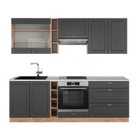 KÜCHENZEILE Fame-Line Anthrazit Landhaus/Goldkraft Eiche 235 cm AP Marmor - Honigeiche/Dunkelgrau, Holzwerkstoff (235/81.6/60cm) - Vicco