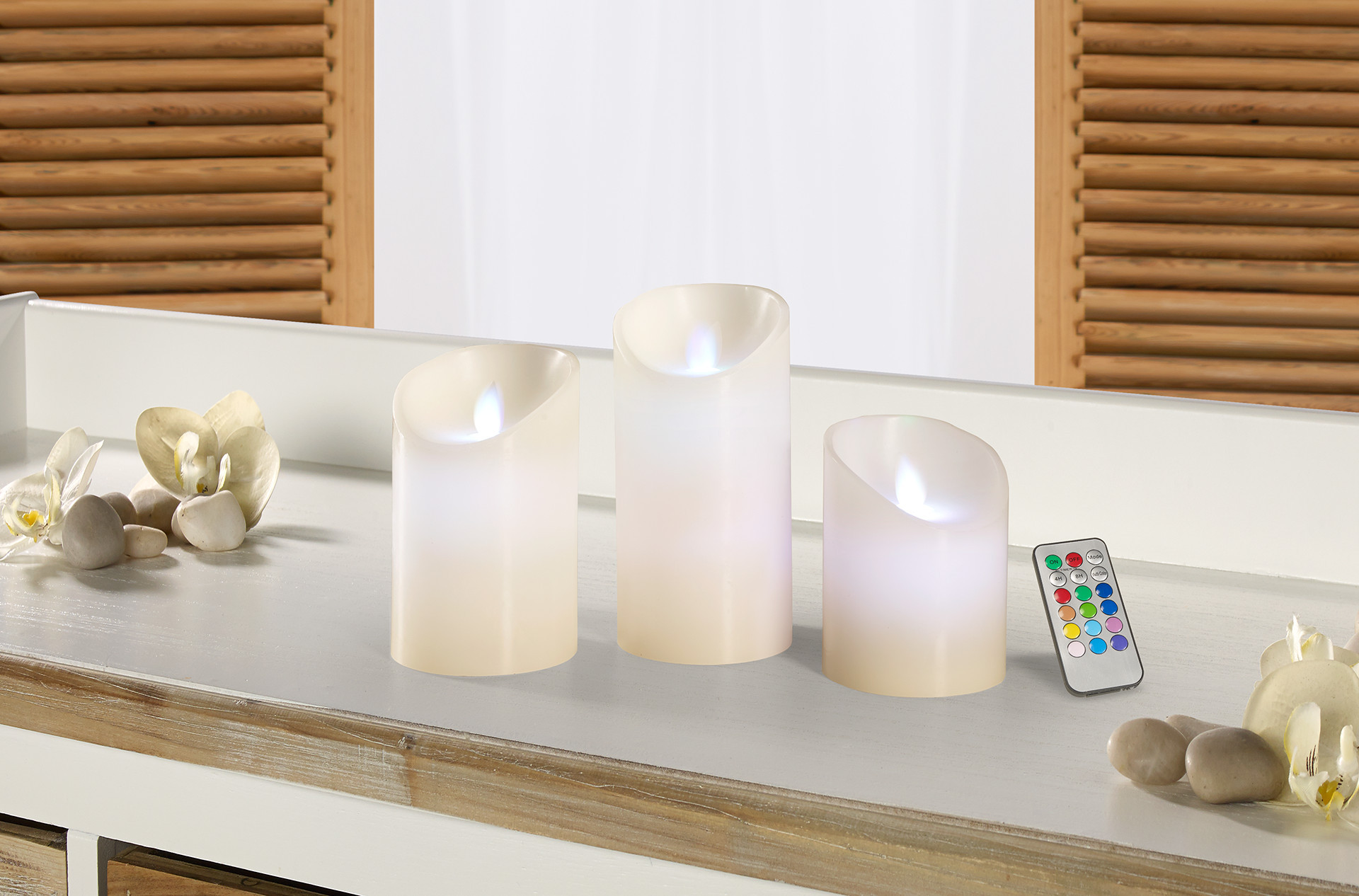 LED viečky na diaľkové ovládanie