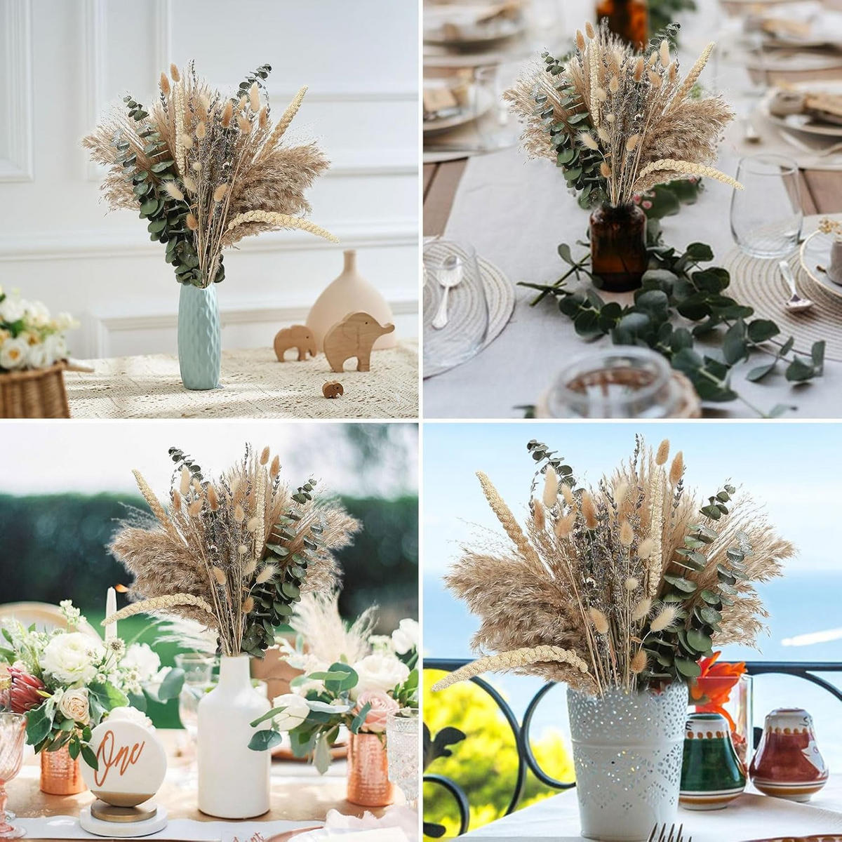 TROCKENBLUME 89 Stück, Für Home Hochzeit Esszimmertisch Deko - Multicolor, Naturmaterialien (7cm) - Kaket