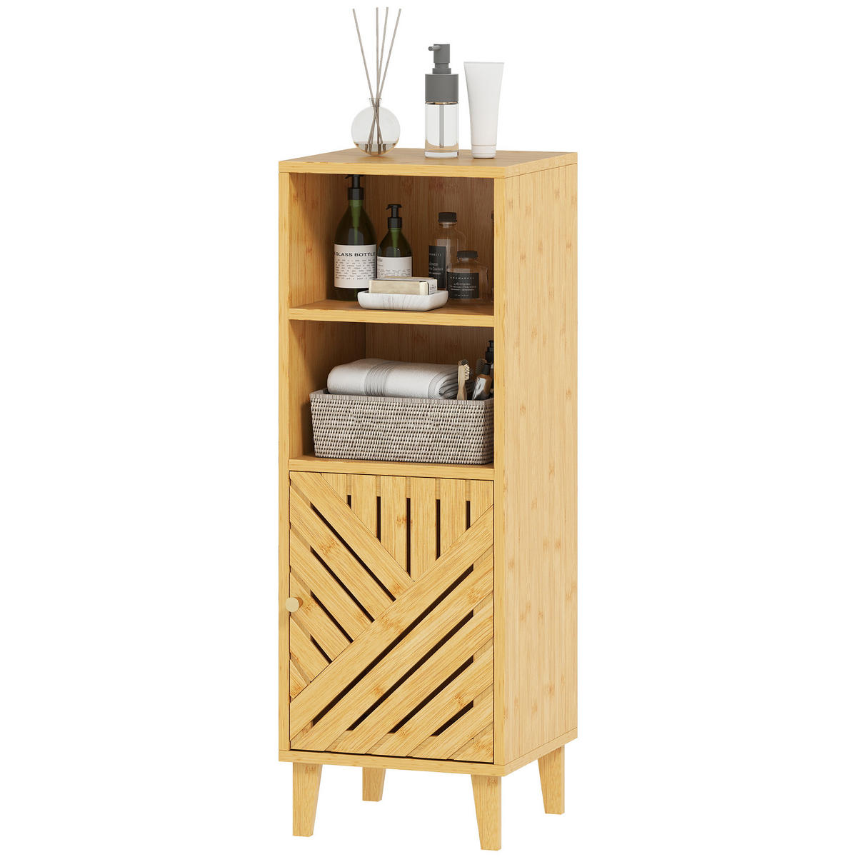 BADEZIMMERSCHRANK Naturfarben 32/30/90 cm - Naturfarben, Holz (32/90/30cm) - PANGIVO