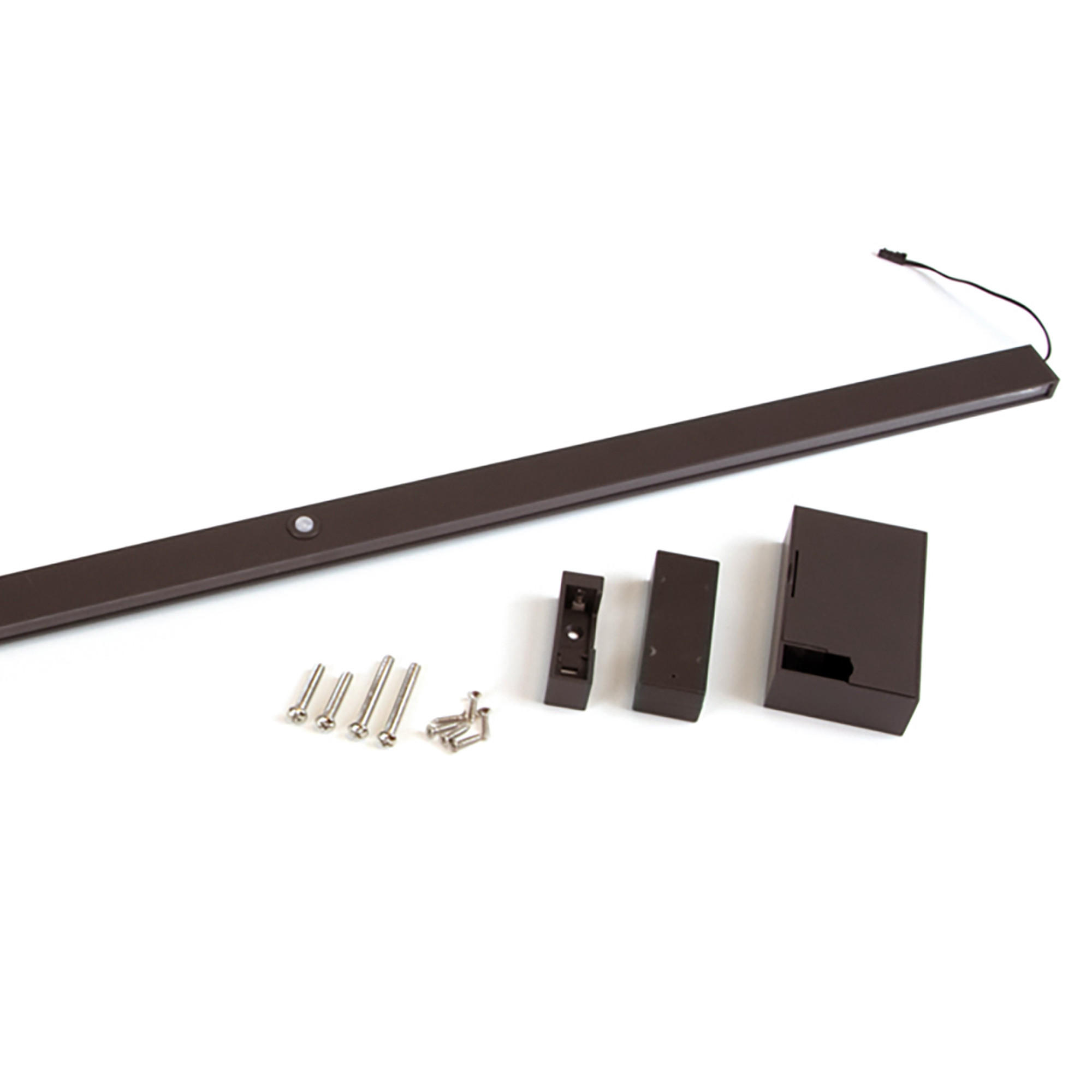 GARDEROBENSTANGE mit LED-Licht Castor, mit abnehmbarer Batterie und Bewegungssensor, L558mm, Kunststoff und Aluminium, Mokka metallic - Mokka, Kunststoff (10.5/7/55.8cm) - EMUCA