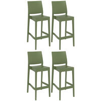 BARHOCKER 4 Kunststoff Oliv - Olivgrün, Kunststoff (45/105/51cm) - CLP