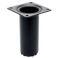 MÖBELFUSS schwarz Möbelbein 10 cm + 1 cm höhenverstellbar Tragkraft max. 50 kg - Schwarz, Metall (4/10/10cm) - Livingpoint24