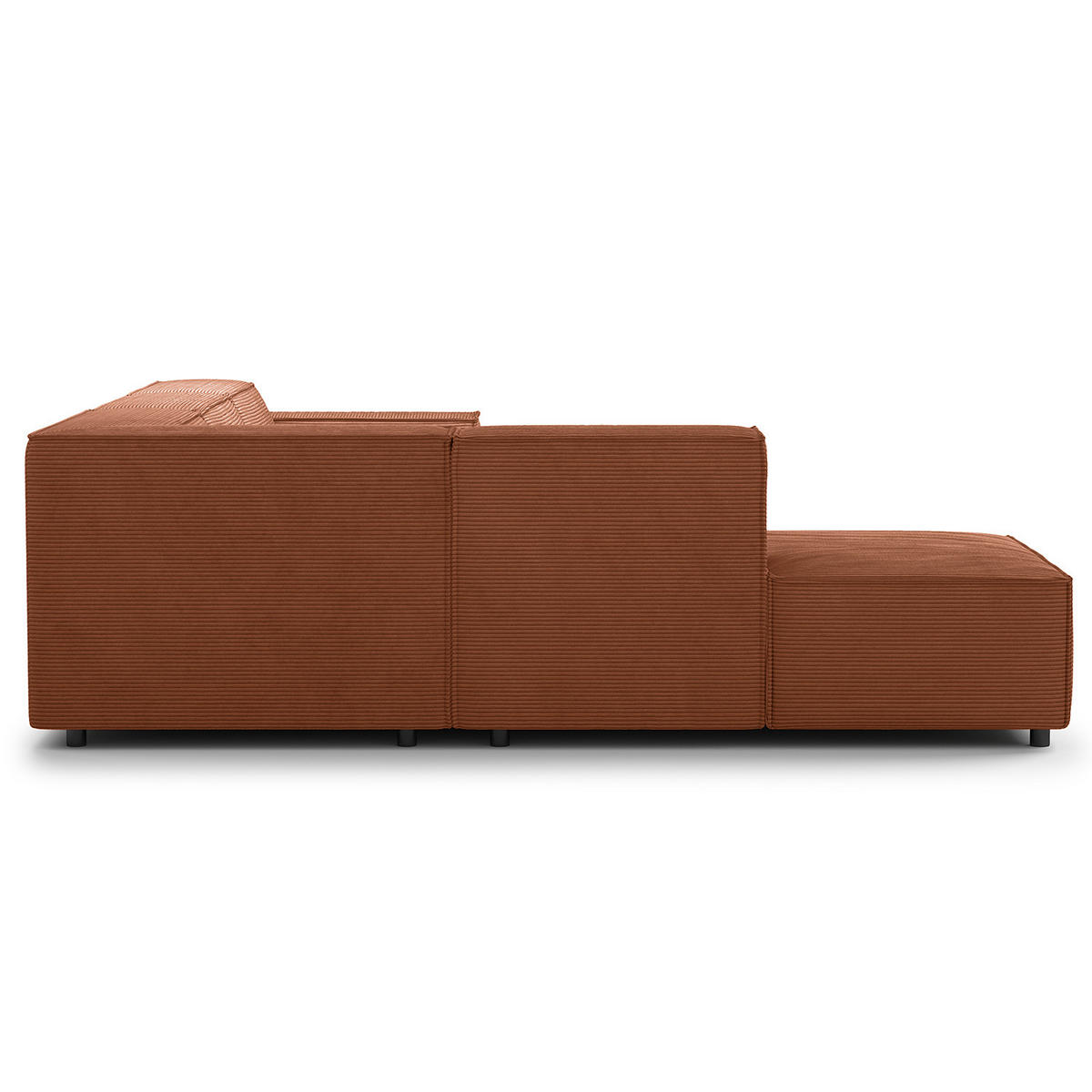 ECKSOFA mit Ottomane - Schwarz/Braun, Kunststoff/Textil (260/234cm) - home24