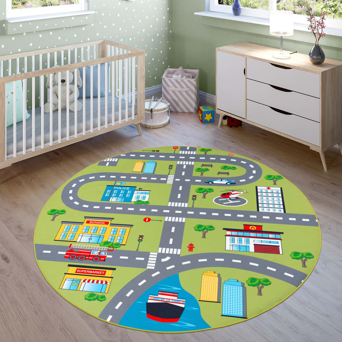 KINDERTEPPICH 160/160 cm Bino 570 - Grün, Kunststoff (160/160cm) - Paco Home