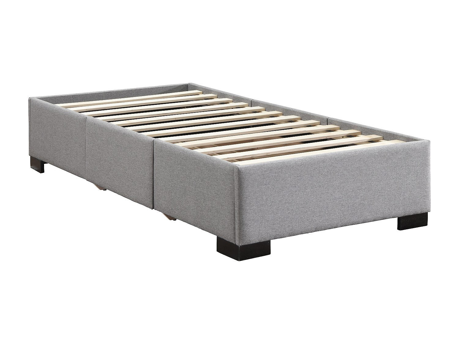 BETTGESTELL mit Lattenrost - 1 Person-Sitzer - Stoff - Grau - - Grau, Textil (96/197cm) - Vente-Unique