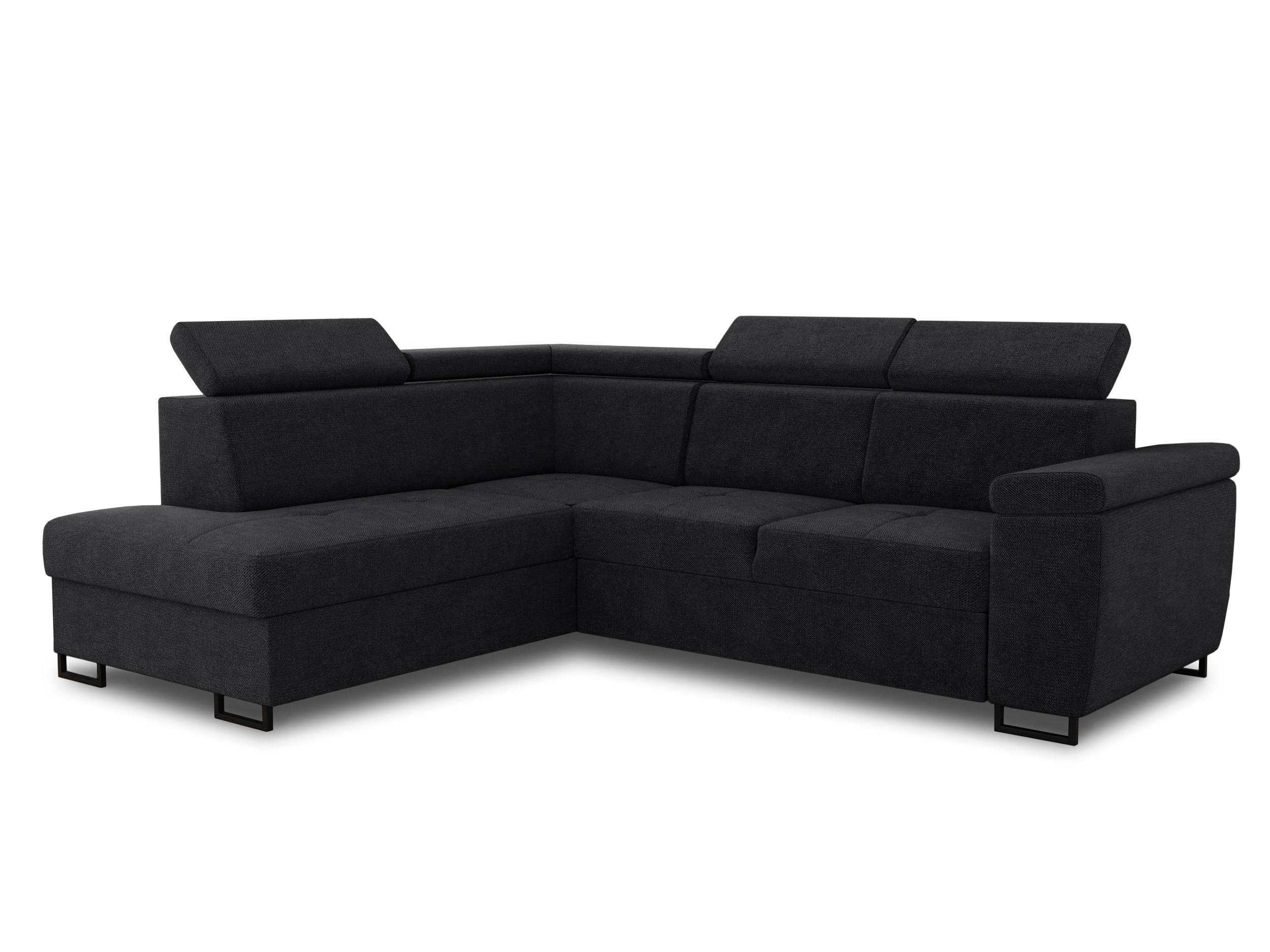 ECKSOFA Natan, Seite: Links - Schwarz, Holz/Textil (265/205cm) - Sofnet