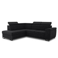 ECKSOFA Natan, Seite: Links - Schwarz, Holz/Textil (265/205cm) - Sofnet