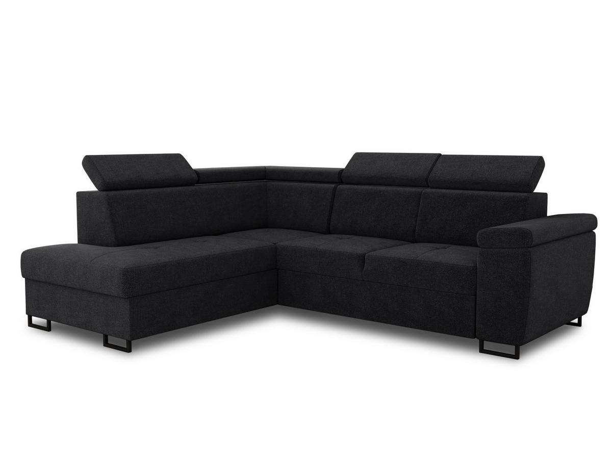 ECKSOFA Natan, Seite: Links - Schwarz, Holz/Textil (265/205cm) - Sofnet