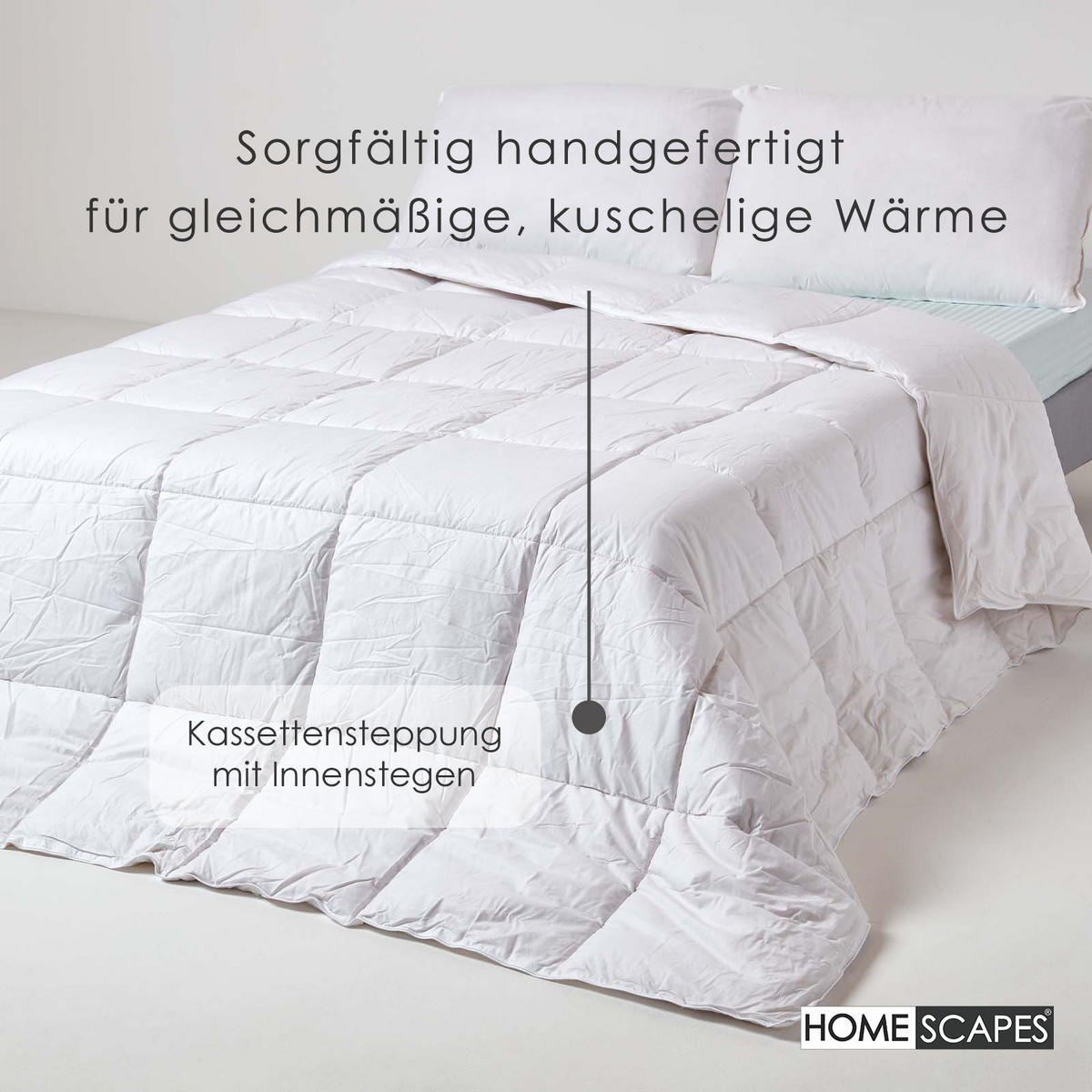 WINTERDECKE 150/200 cm, Seiden-Mischung - Weiß, Textil (150/200cm) - Homescapes