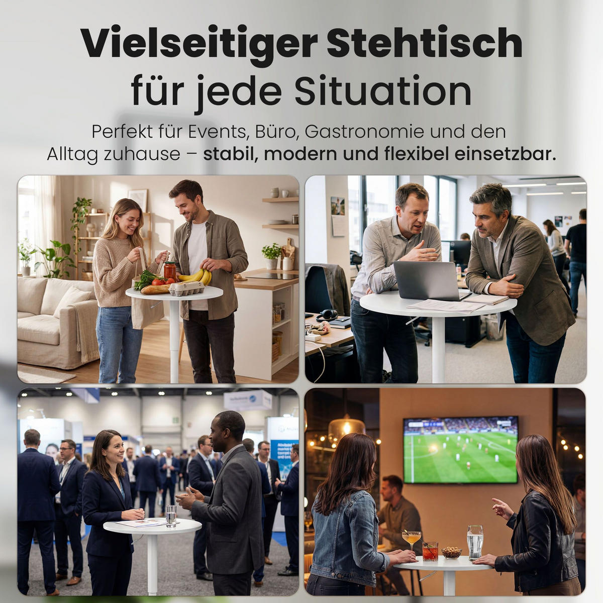 STEHTISCH rund 60 cm Holz Weiß/Weiß - Weiß, Holz/Metall (60/60/85cm) - CLP