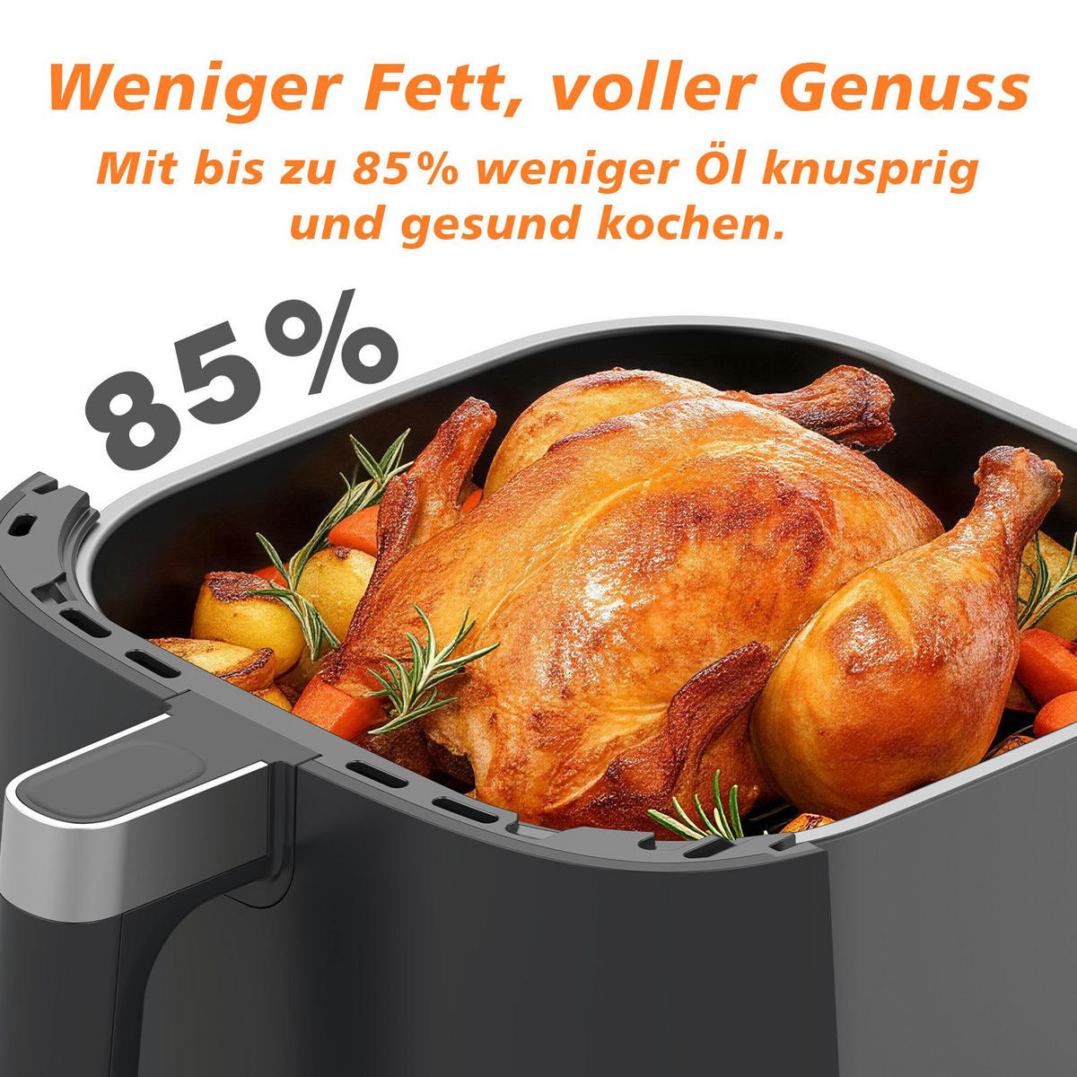 HEISSLUFTFRITTEUSE 6L - Schwarz, Metall (29/25/27cm) - Aimax
