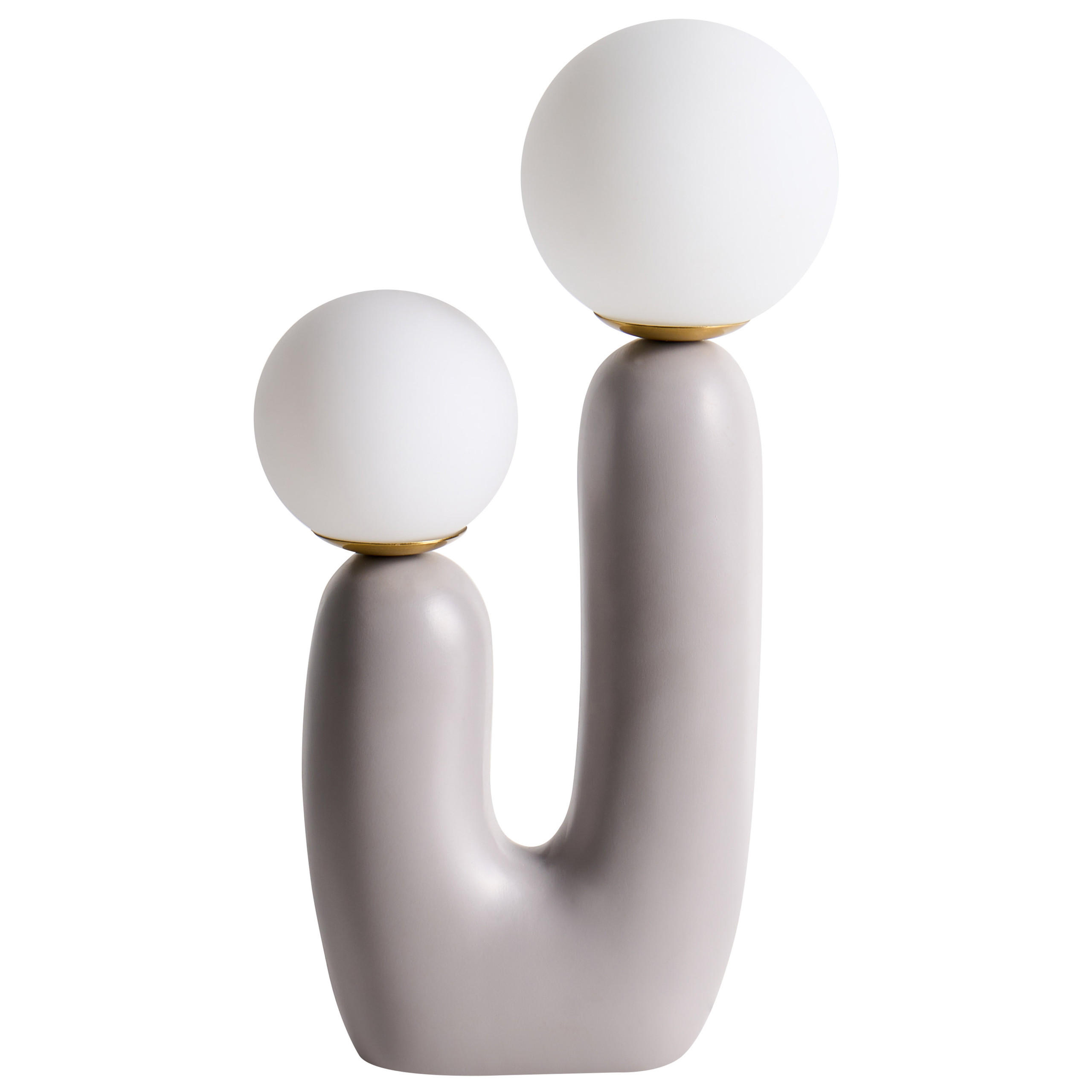 TISCHLAMPE Grau Tulun - Weiß/Grau, Kunststoff (16/16/40cm) - Beliani