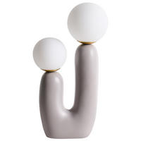 TISCHLAMPE Grau Tulun - Weiß/Grau, Kunststoff (16/16/40cm) - Beliani